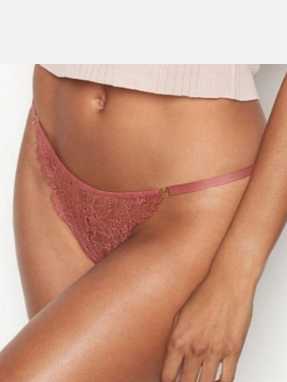 Victoria's secret very sexy love Victoria logo lace Brazilian panty XLARGE ROSE